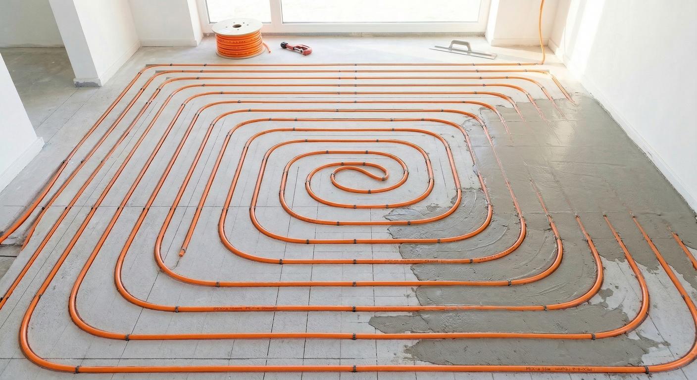 Vloerverwarming frezen in bestaande dekvloer