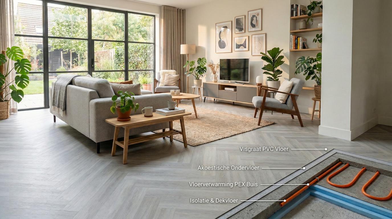 PVC vloer met vloerverwarming - complete oplossing